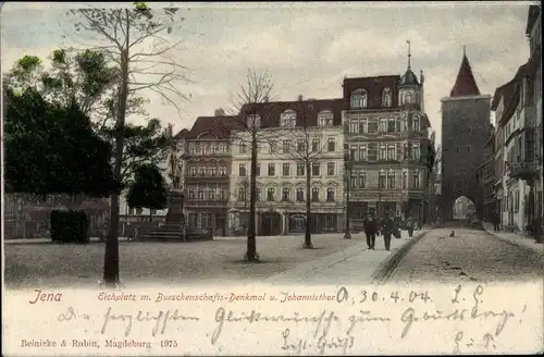 Ak Jena in Thüringen, Eichplatz mit Burschenschaftsdenkmal, Johannistor