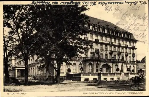 Ak Aachen in Nordrhein Westfalen, Palast Hotel Quellenhof, Terrasse