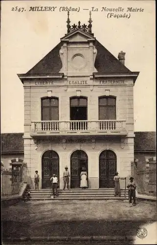 Ak Millery Rhône, La Nouvelle Mairie, Facade