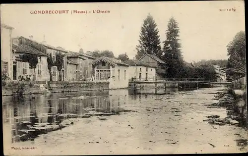 Ak Gondrecourt Lothringen Meuse, L'Ornain, Flusspartie, Häuser