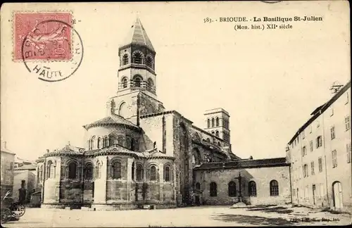Ak Brioude Haute Loire, La Basilique Saint Julien