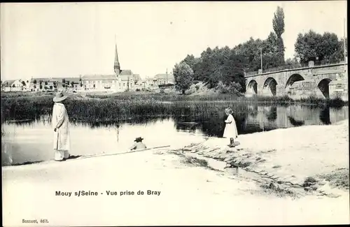 Ak Mouy sur Seine Seine et Marne, Vue prise de Bray