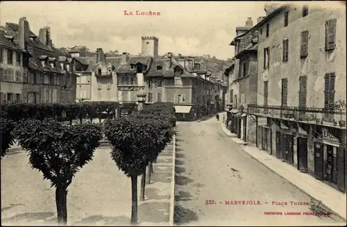 Ak Marvejols Lozère, Place Thiers