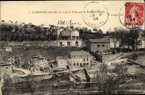 Ak Langogne Lozère, Vue générale