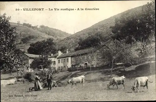 Ak Villefort Lozère, À la Gravière