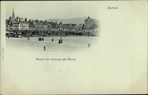 Ak Autun Saône et Loire, Place du Champ de Mars