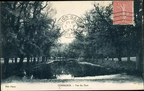 Ak Commarin Saône et Loire, Vue du Parc