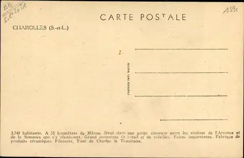 Ak Charolles Saône et Loire, Vue générale