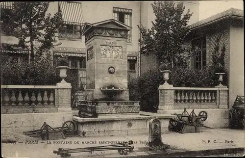 Ak Paris VI., Fontaine du Marché Saint Germain des Pres