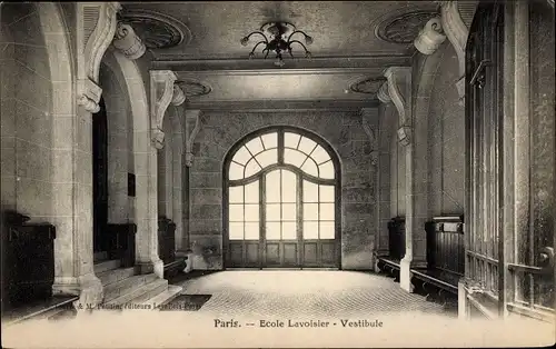 Ak Paris VIII., Ecole Lavoisier, Vestibule