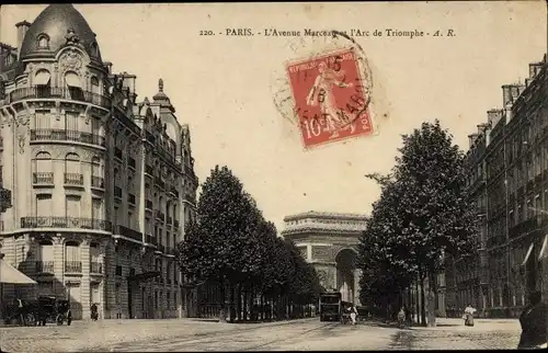 Ak Paris VIII., Avenue Marceau, Arc de Triomphe