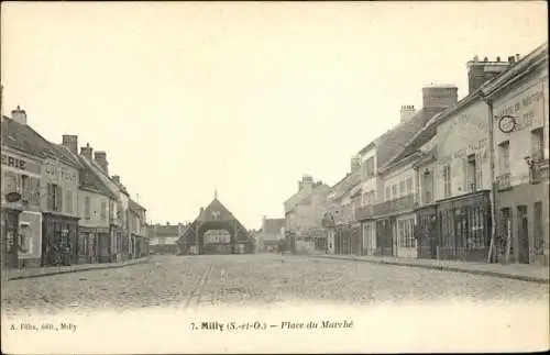 Ak Milly Essonne, Place du Marché, Coiffeur, Geschäfte