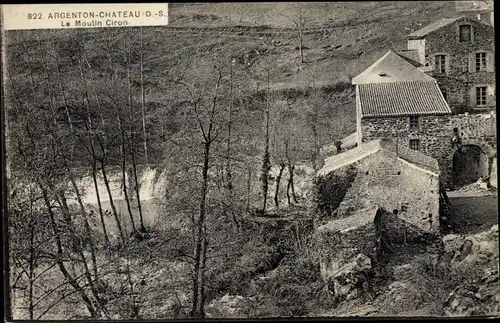 Ak Argenton Chateau Deux Sèvres, Moulin Ciron