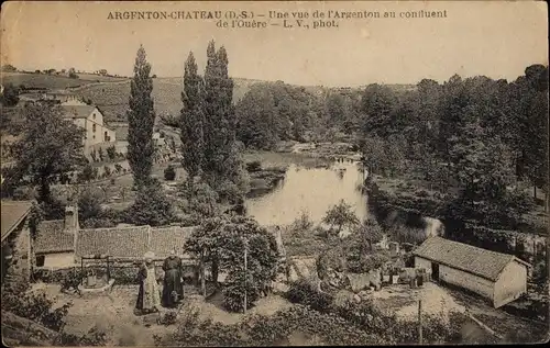 Ak Argenton Chateau Deux Sèvres, Argenton au confluent de l'Ouere