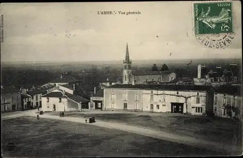 Ak L'Absie Deux Sèvres, Vue générale