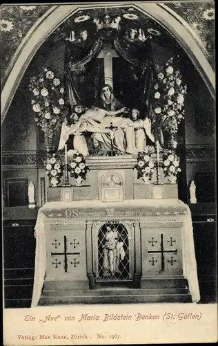 Ak Benken Kt. St. Gallen Schweiz, Altar, Maria Bildstein