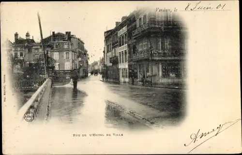 Ak Verdun Lothringen Meuse, Rue de L'Hotel de Ville