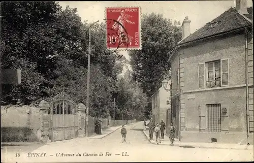 Ak Épinay sur Seine Seine Saint Denis, Avenue du Chemin de Fer