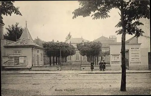 Ak Épinay sur Seine Seine Saint Denis, Mairie, porte