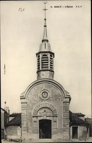 Ak Esbly Seine et Marne, Vue de l'Église