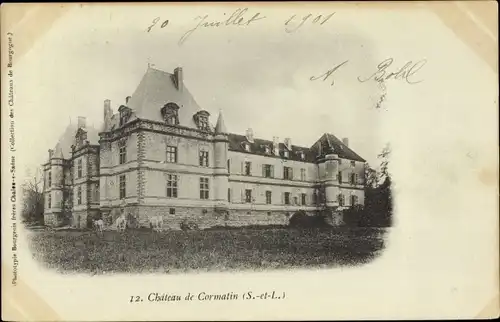 Ak Cormatin Saône et Loire, Vue du Château