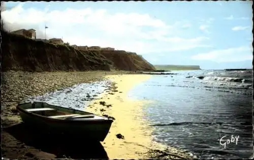 Ak Asnelles sur Mer Calvados, Contre joir sur les Falaises et la Pointe de Tracy
