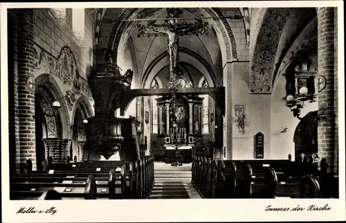 Ak Mölln in Schleswig Holstein, Inneres der Kirche