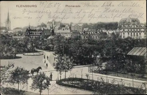 Ak Flensburg in Schleswig Holstein, Promenade