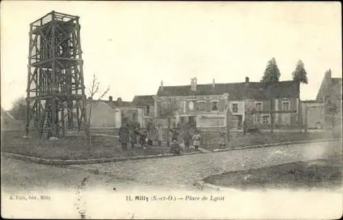 Ak Milly Essonne, Place de Lyon