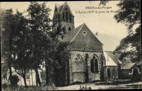 Ak Briis sous Forges Essonne, L'eglise, Kirche