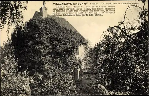 Ak Villeneuve sur Yonne, Une vieille tour de l'ancienne enceinte