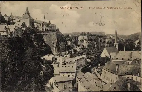 Ak Luxemburg, Ville haute et faubourg du Grund