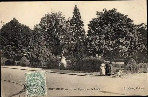 Ak Bressuire Deux Sèvres, Square de la Gare