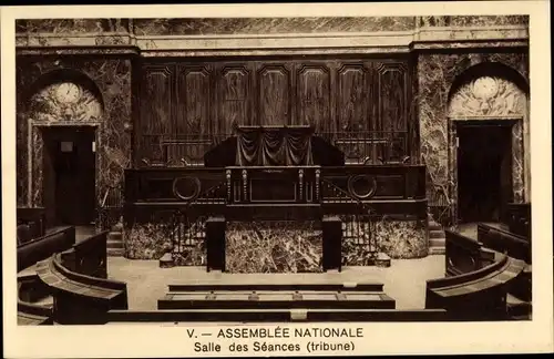 Ak Paris VII., Assemblée Nationale, Salle des Séances, Tribune