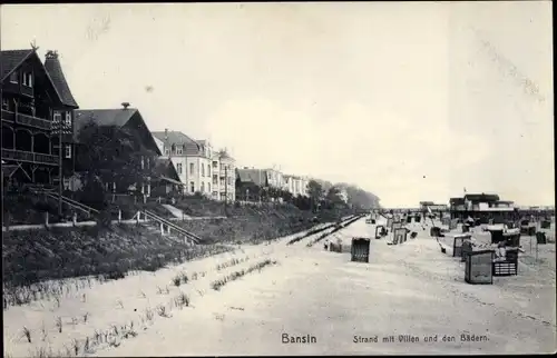 Ak Ostseebad Bansin Heringsdorf auf Usedom, Strand, Villen, Bäder