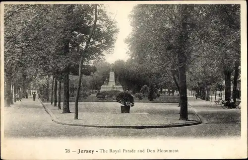 Ak Jersey Kanalinseln, The Royal Parade and Don Monument