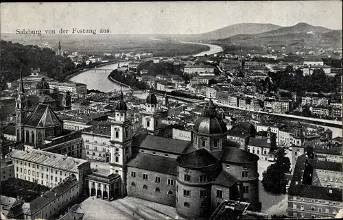 Ak Salzburg in Österreich, Panorama von der Festung aus