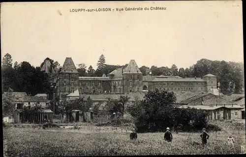 Ak Louppy sur Loison Meuse, Vue Générale du Château