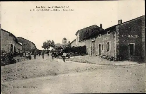 Ak Ligny Saint Martin Meuse, La Meuse Pittoresue, Grand' Rue