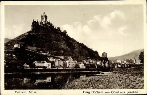 Ak Cochem im Landkreis Cochem Zell Rheinland Pfalz, Burg von Cond aus gesehen