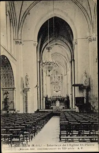 Ak Saumur Maine et Loire, Eglise St. Pierre, Interieur