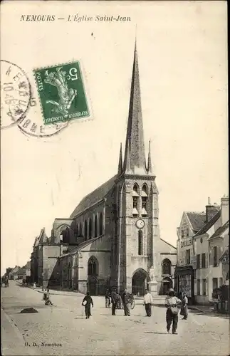 Ak Nemours Seine et Marne, L'Église Saint Jean