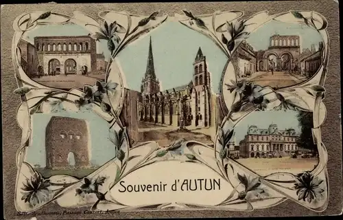 Passepartout Ak Autun Saône et Loire, Miniaturansichten