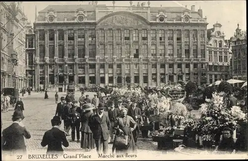 Ak Bruxelles Brüssel, Grand' Place, Marché aux fleurs