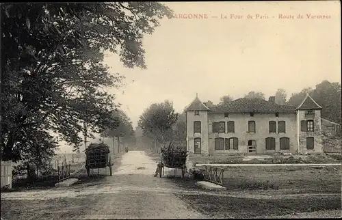 Ak l'Argonne Lothringen Meuse, Le Four de Paris, Route de Varennes