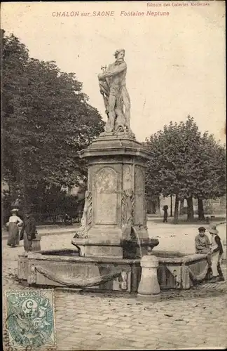 Ak Chalon sur Saone Saône et Loire, Fontaine Neptune