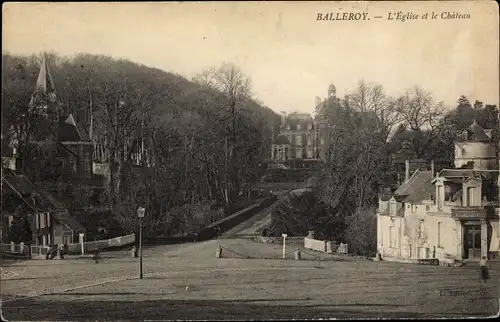 Ak Balleroy Calvados, L'Église et le Chateau