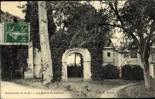 Ak Nainville Essonne, Les Ruines du Chateau
