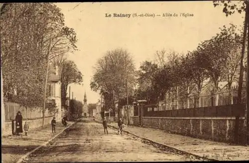 Ak Le Raincy Seine Saint Denis, Allée de l'Église