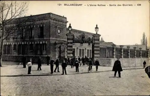 Ak Billancourt Hauts de Seine, L'Usine Kellner, Sortie des Ouvriers